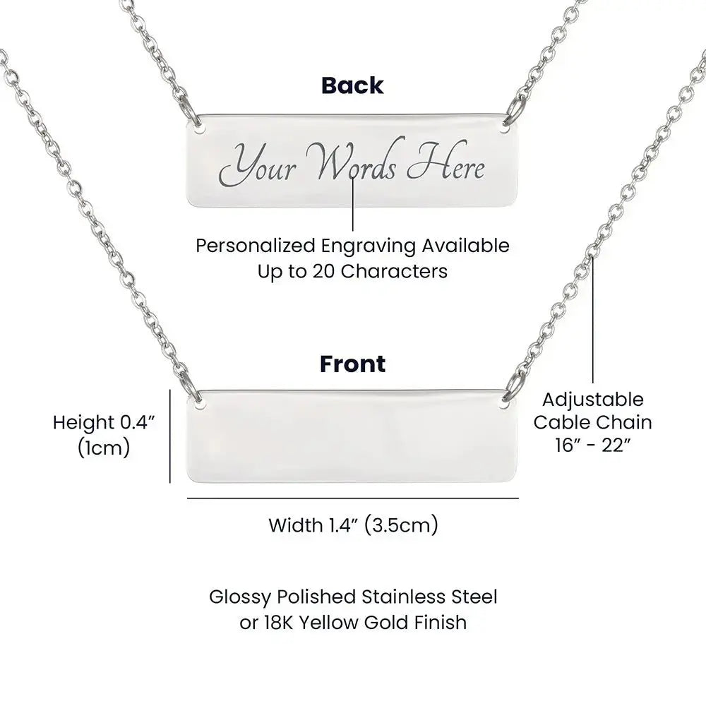 Horizontal Bar Necklace Birth Month Flowers - Flourish Love Shop