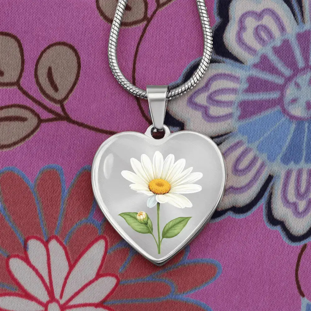 Heart Necklace - Birth Flower - Flourish Love Shop
