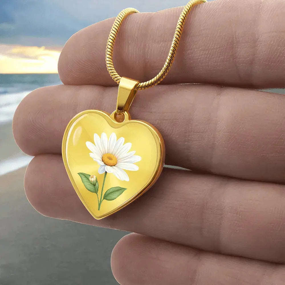 Heart Necklace - Birth Flower - Flourish Love Shop