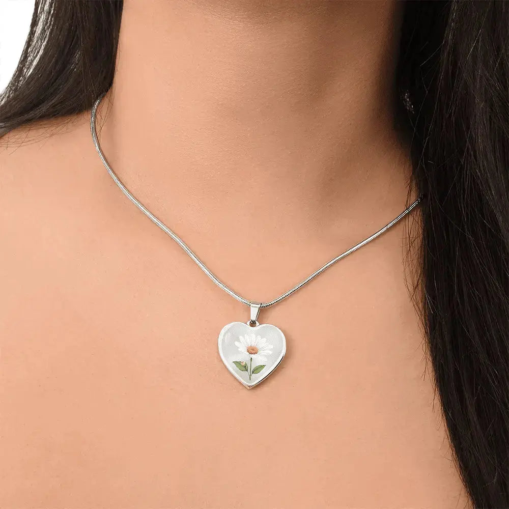 Heart Necklace - Birth Flower - Flourish Love Shop