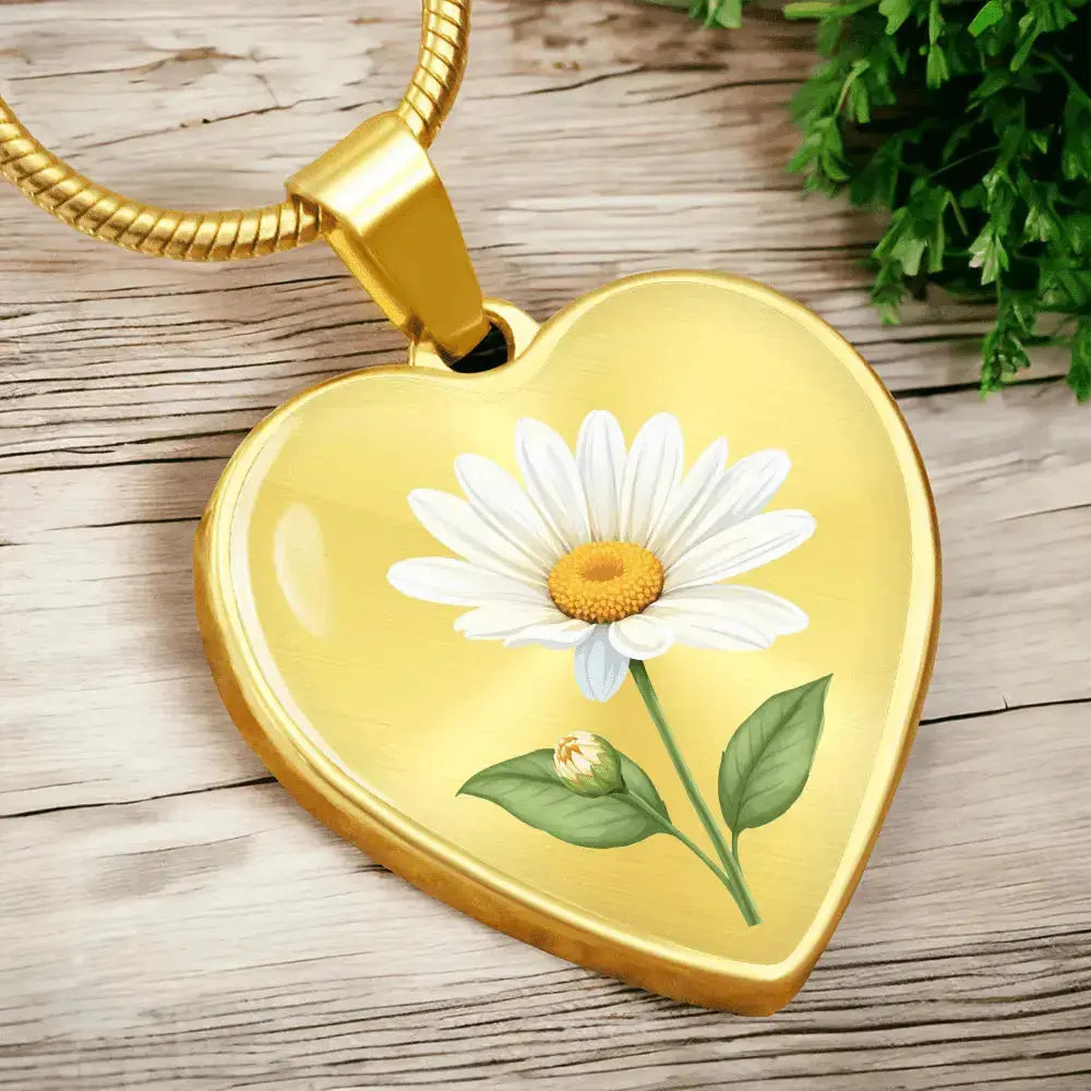 Heart Necklace - Birth Flower - Flourish Love Shop