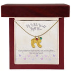 My Whole World - Baby Feet(s) Necklace with Birthstone and Engraving ShineOn Fulfillment
