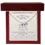 My Whole World - Baby Feet(s) Necklace with Birthstone and Engraving ShineOn Fulfillment