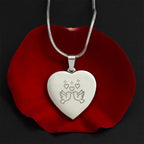 Doves in Love Engraved Heart Necklace - Flourish Love Shop