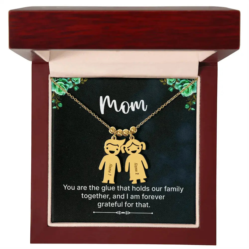 Engraved Heart Necklace - to Mom - Glue - Flourish Love Shop