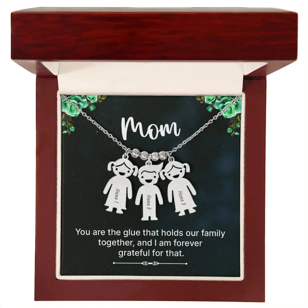 Engraved Heart Necklace - to Mom - Glue - Flourish Love Shop