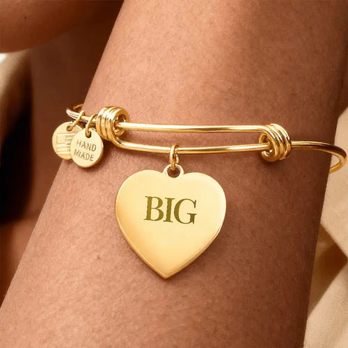For the Big, an engraved Luxury Heart Bangle Bracelet - Flourish Love Shop