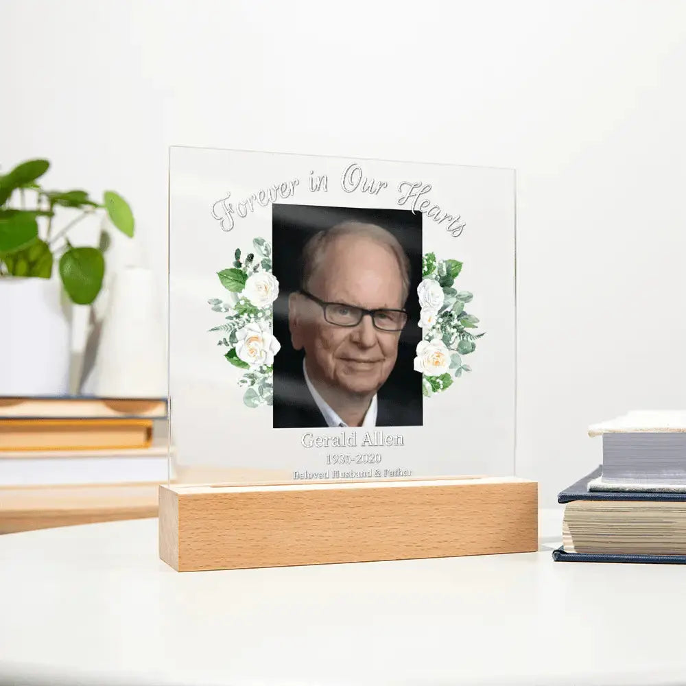 Forever in Our Hearts – Personalized Memorial Acrylic Light - Flourish Love Shop