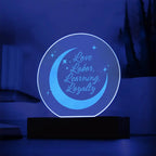 Love, Labor, Learning, Loyalty Sorority Moon Night Light - Flourish Love Shop