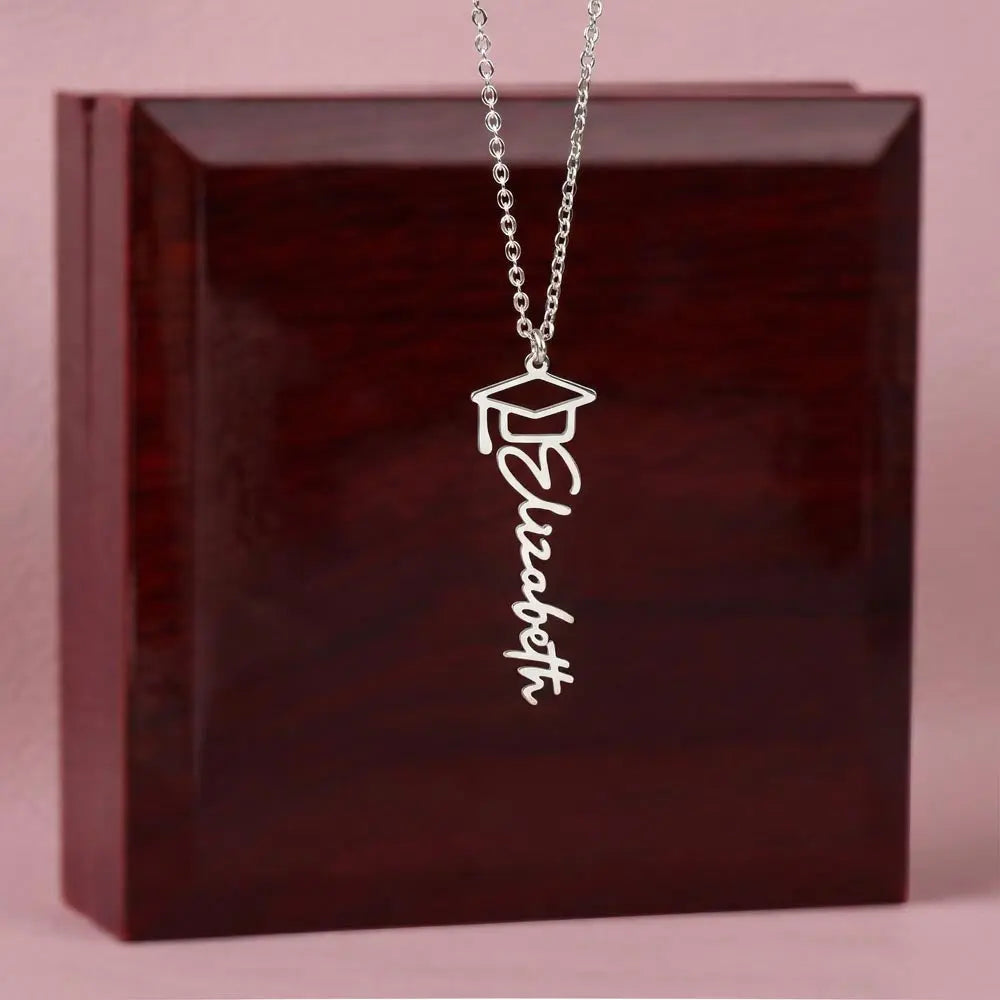 Make Graduation Special - Graduation Cap and Name Necklace ShineOn Fulfillment