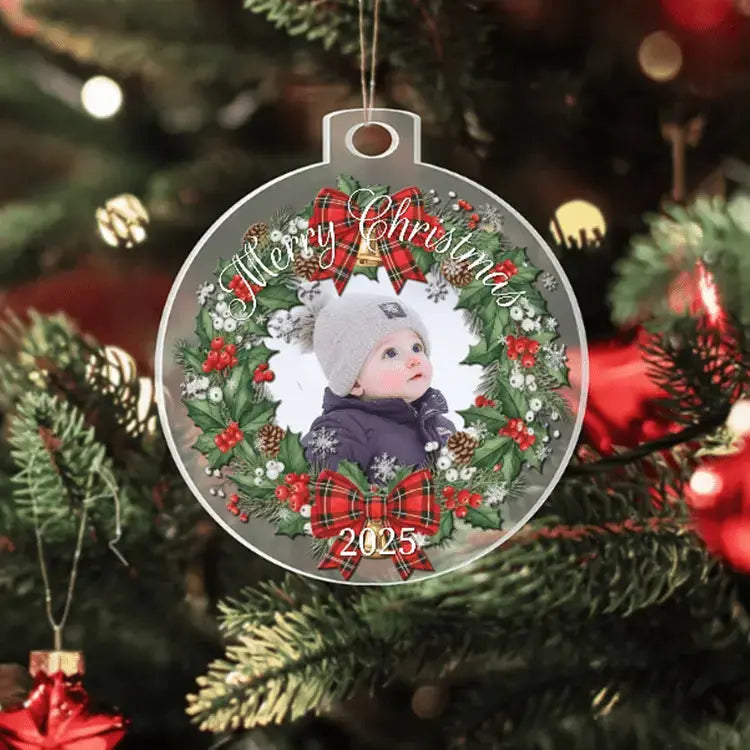 Merry Memories Personalized Wreath Acrylic Ornament - Flourish Love Shop