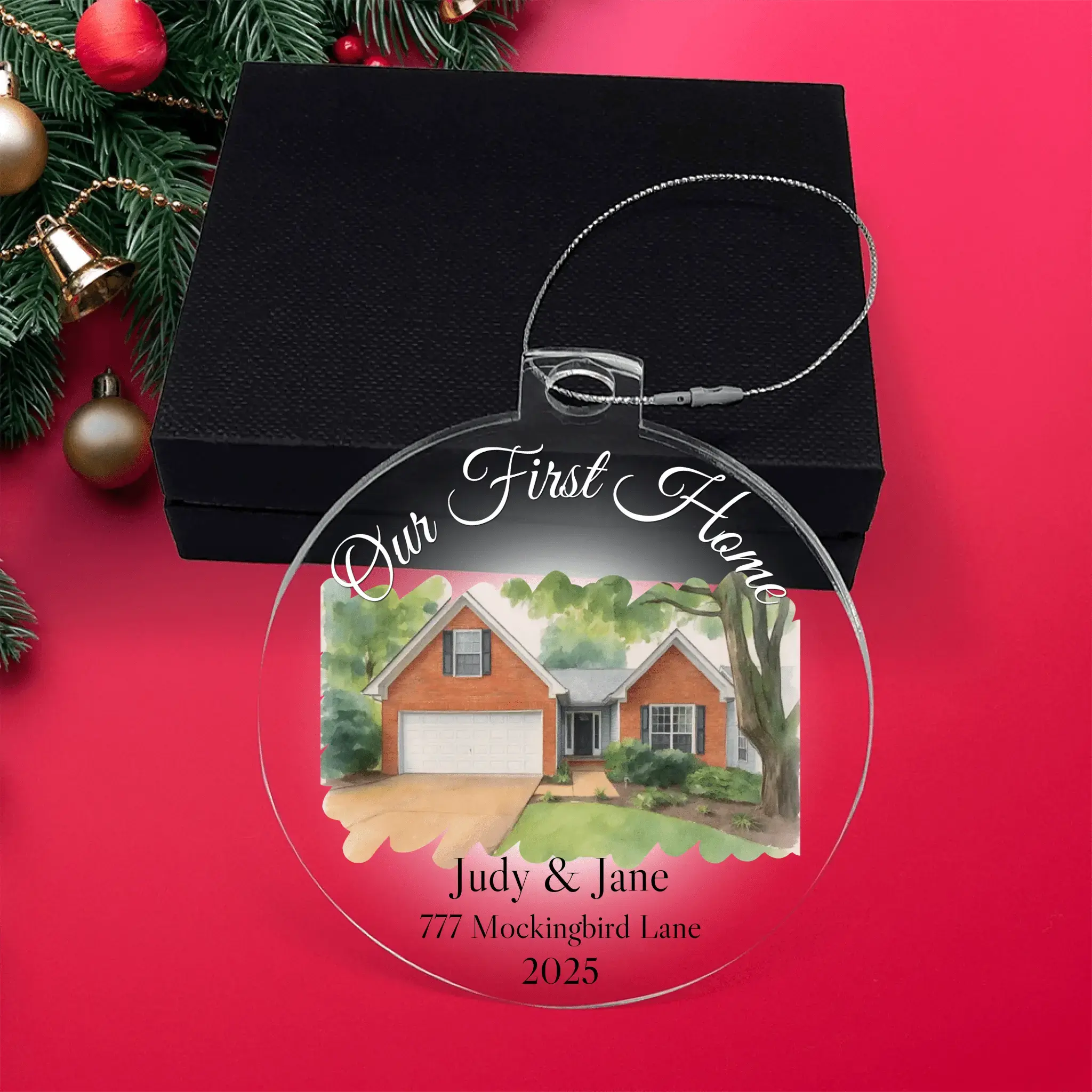 Our First Christmas Acrylic Ornament – Personalized Home Keepsake - Flourish Love Shop