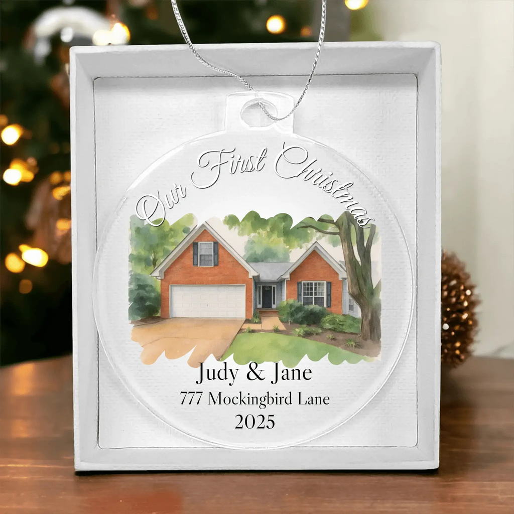 Our First Christmas Acrylic Ornament – Personalized Home Keepsake - Flourish Love Shop