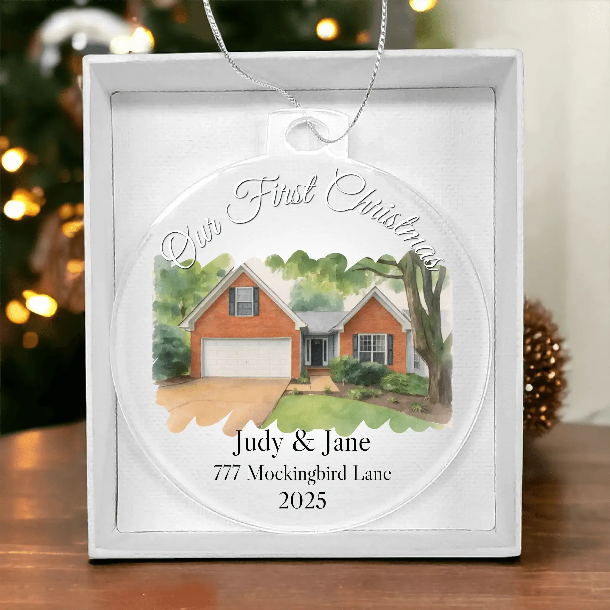 Our First Christmas Acrylic Ornament – Personalized Home Keepsake - Flourish Love Shop