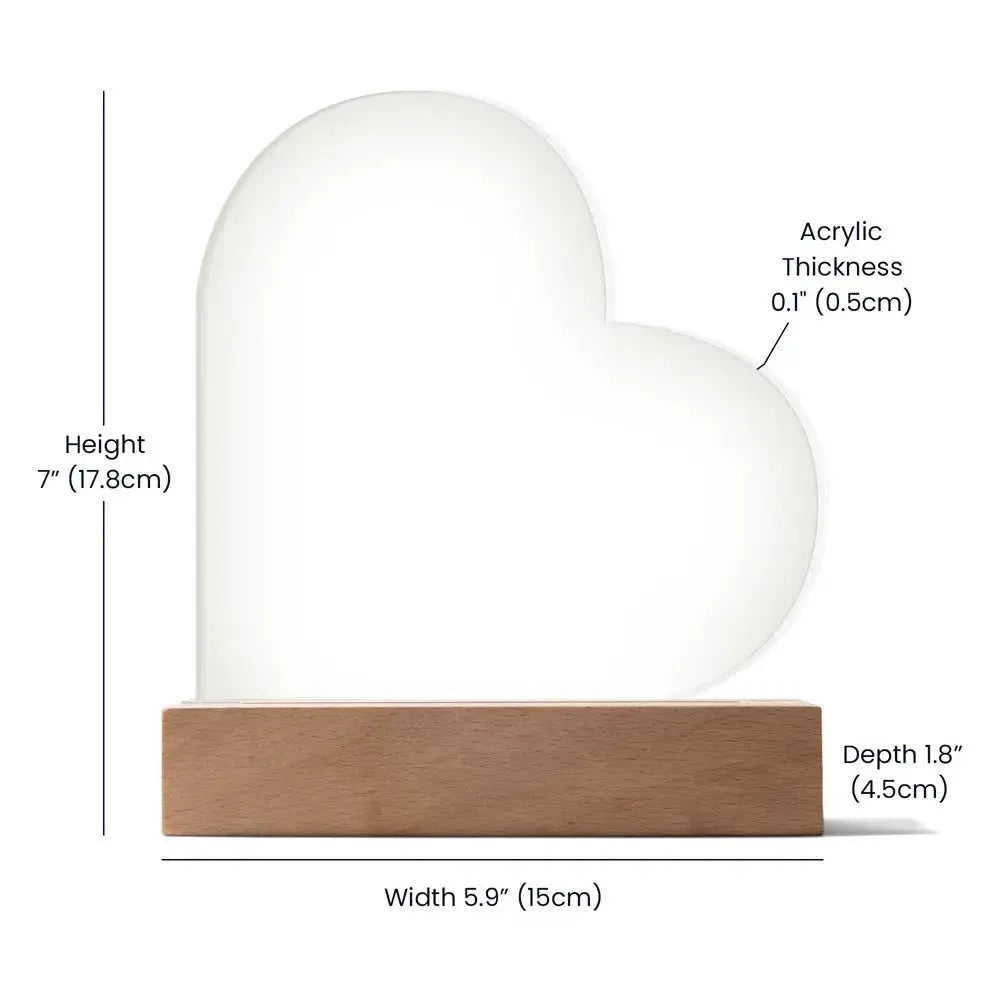 Our Love Story – Personalized Heart Acrylic Light - Flourish Love Shop