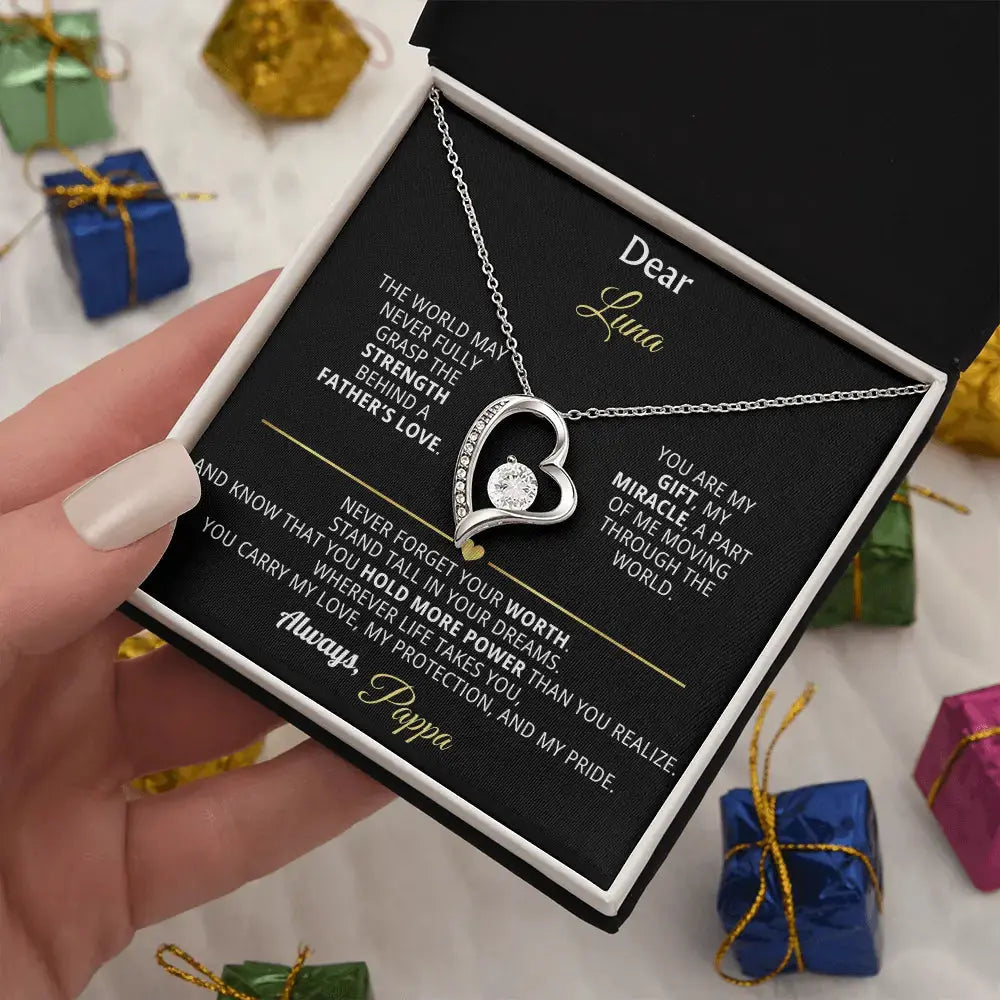 Dear Luna – Personalized Forever Love Necklace from Dad - Flourish Love Shop