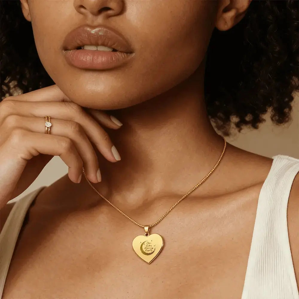 Personalized Engraved Heart Necklace | Love, Labor, Learning & Loyalty Keepsake - Flourish Love Shop