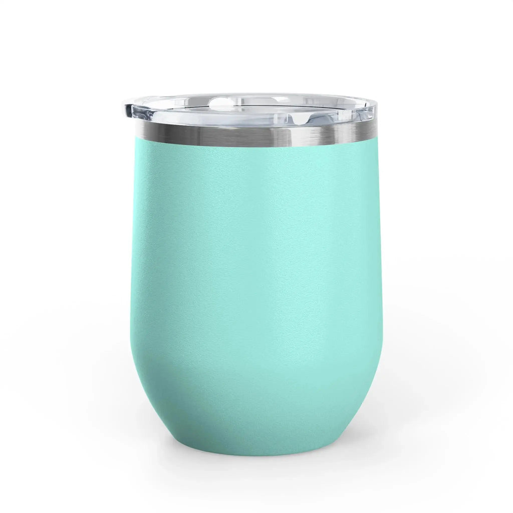 Personalized Floral Wine Tumbler - 12oz Insulated Stemless Cup (Custom Name) - Flourish Love Shop