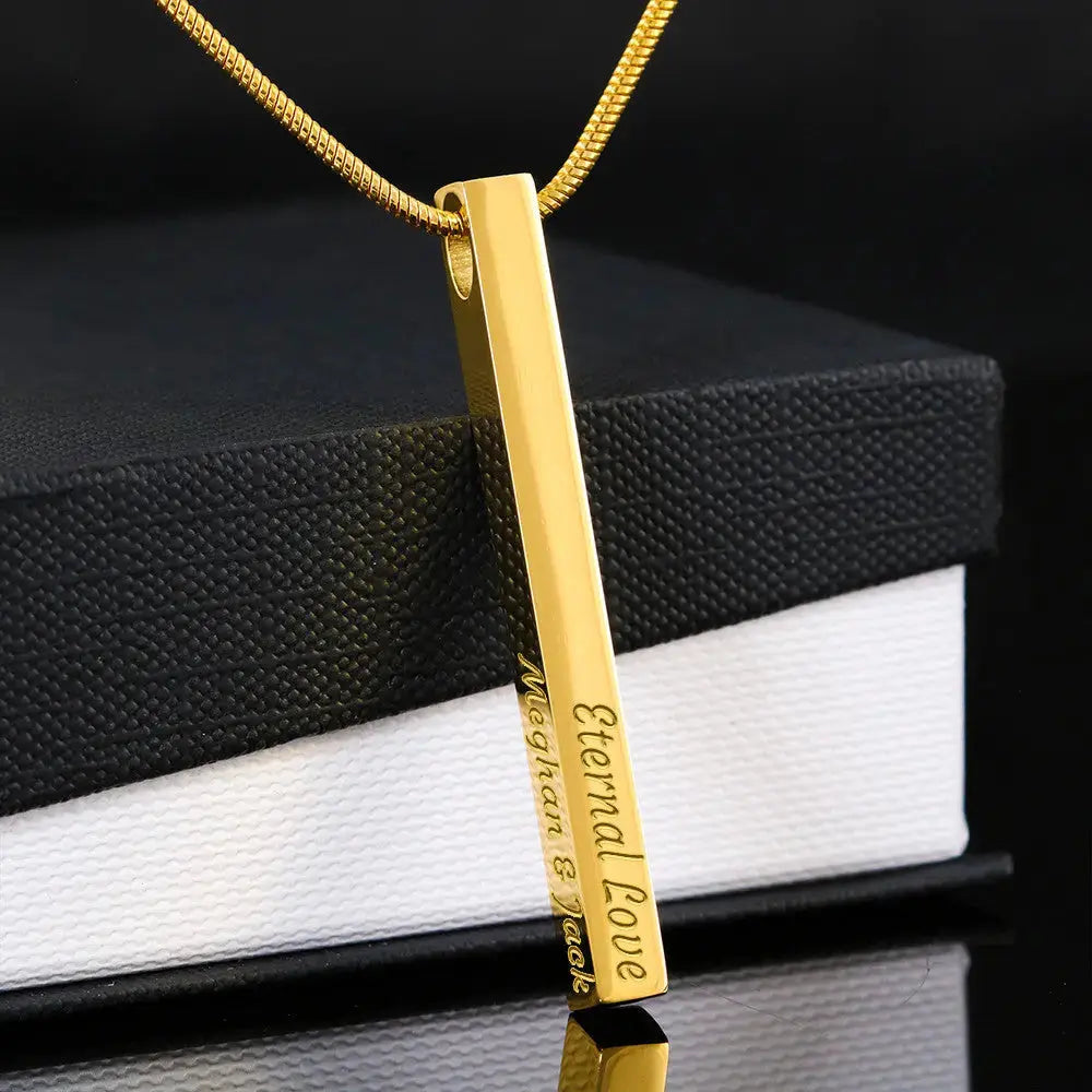 Graduation Stick Necklace | Engraved 4-Sided Name & Date Keepsake Gift ShineOn Fulfillment