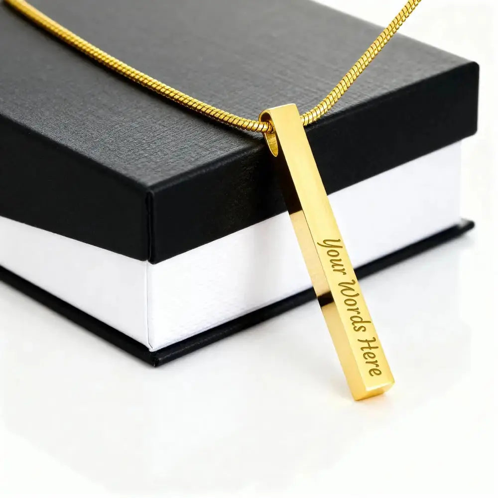 Graduation Stick Necklace | Engraved 4-Sided Name & Date Keepsake Gift ShineOn Fulfillment
