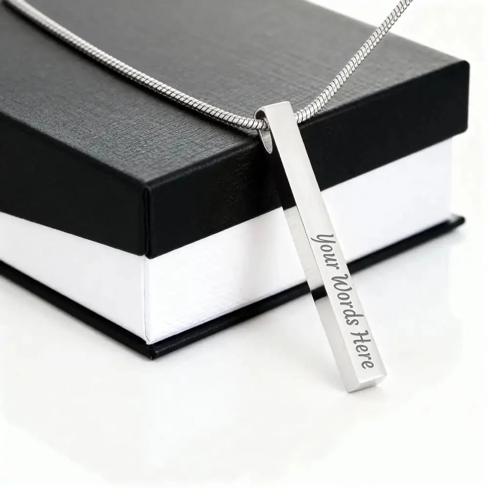 Graduation Stick Necklace | Engraved 4-Sided Name & Date Keepsake Gift ShineOn Fulfillment
