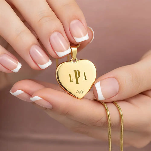 Monogrammed Engraved Heart Necklace | ShineOn Fulfillment