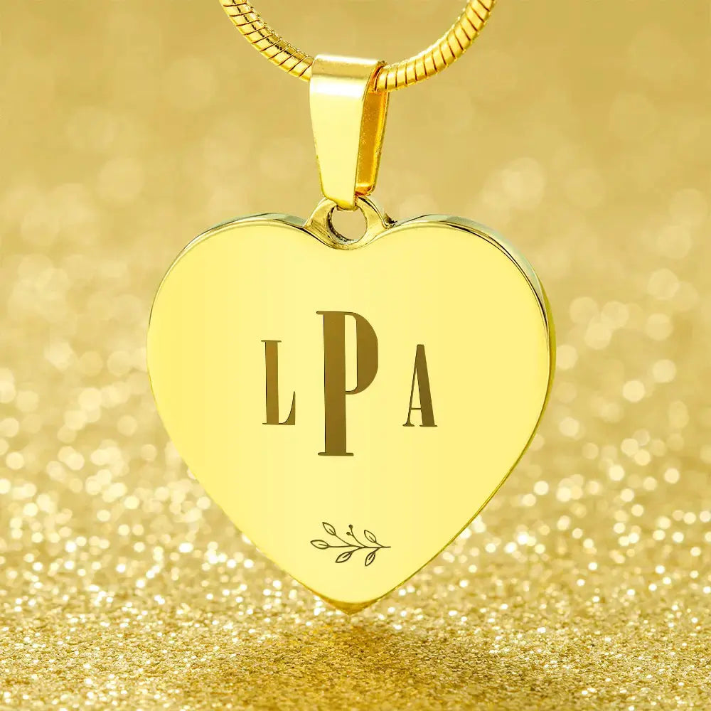 Monogrammed Engraved Heart Necklace | ShineOn Fulfillment