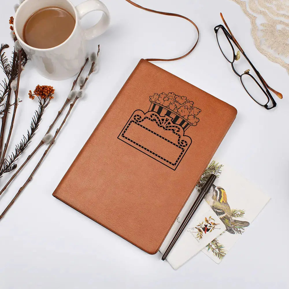 Personalized Popcorn & Marquee Vegan Leather Journal - Flourish Love Shop