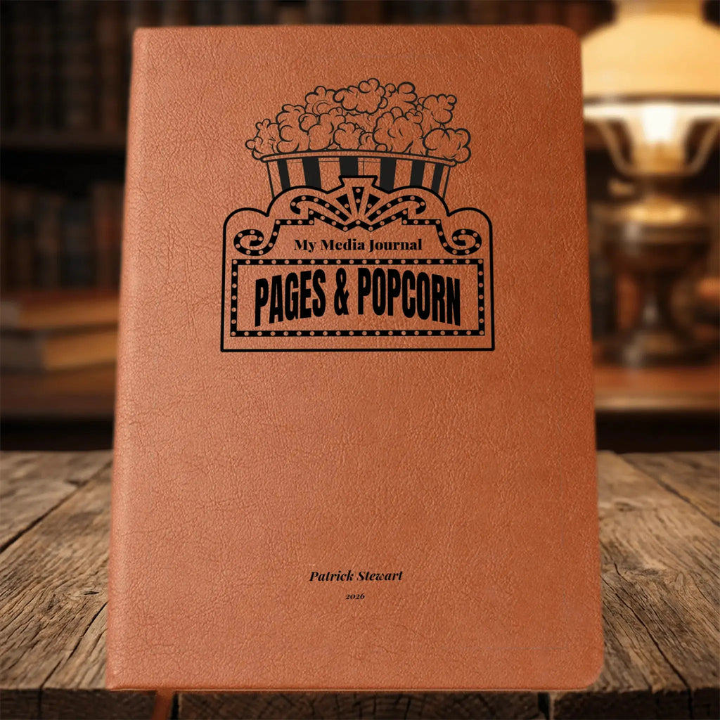 Personalized Popcorn & Marquee Vegan Leather Journal - Flourish Love Shop