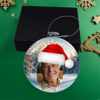 Custom Photo Christmas Ornament – Choose Your Hat Style (Santa, Jester, Top Hat) – Personalized Holiday Keepsake with Name & Date - Flourish Love Shop