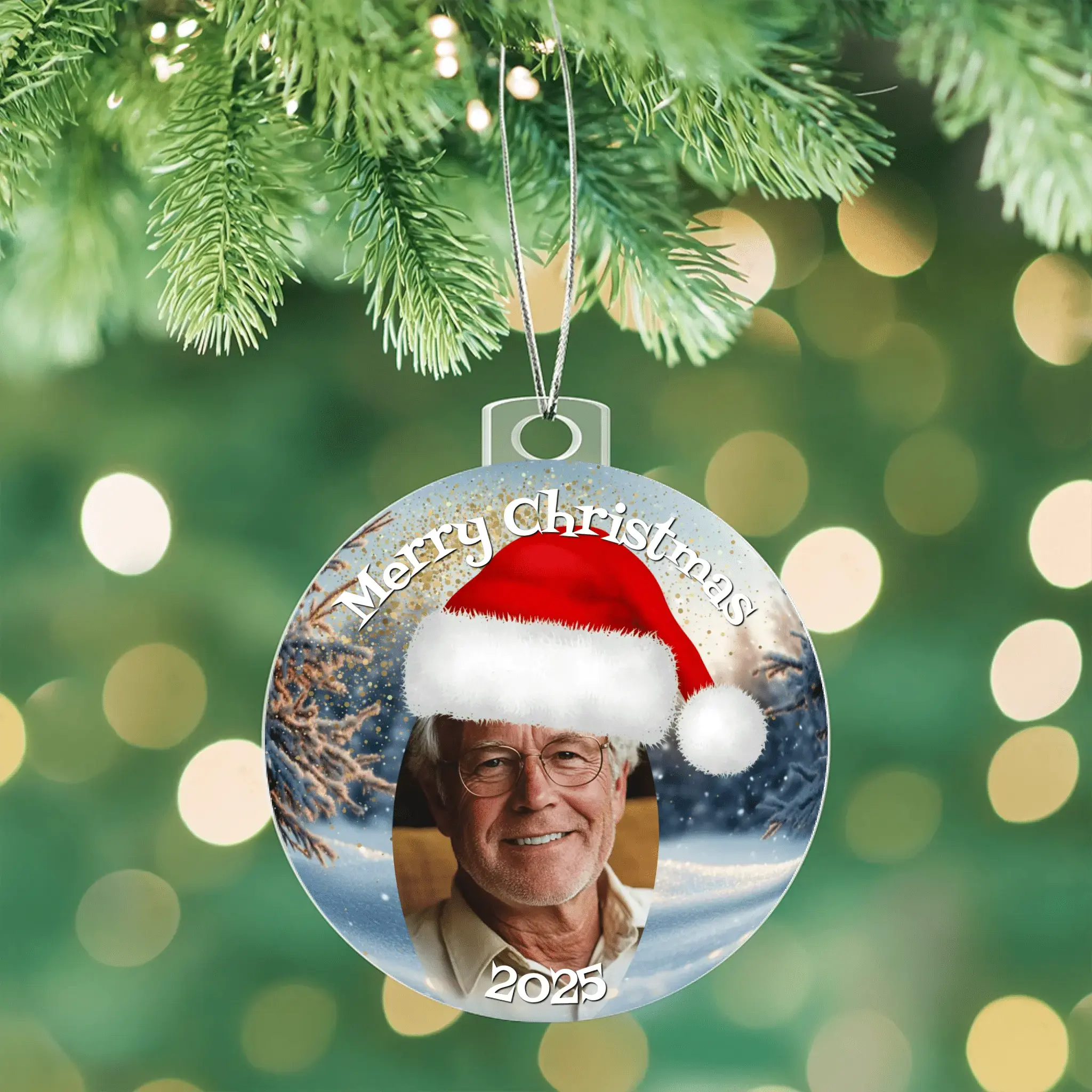 Custom Photo Christmas Ornament – Choose Your Hat Style (Santa, Jester, Top Hat) – Personalized Holiday Keepsake with Name & Date - Flourish Love Shop