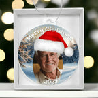 Custom Photo Christmas Ornament – Choose Your Hat Style (Santa, Jester, Top Hat) – Personalized Holiday Keepsake with Name & Date - Flourish Love Shop