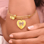 Pink Bow Heart Bracelet – Personalized Engraved Bangle Gift for Her - Flourish Love Shop