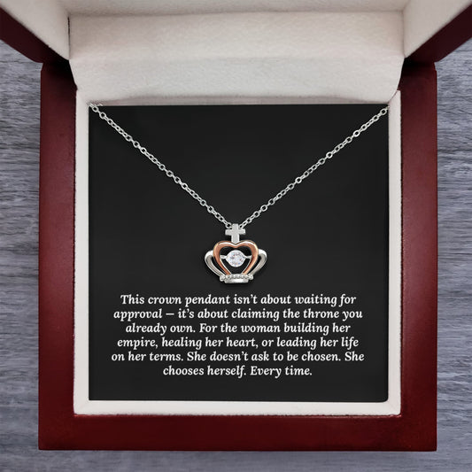 Crowned by Fire, Not Permission - Crown Pendant Necklace - Flourish Love Shop