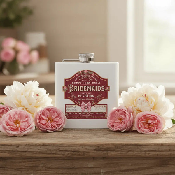 Personalized Bridesmaid Flask — Bridal Inner Circle Keepsake - Flourish Love Shop