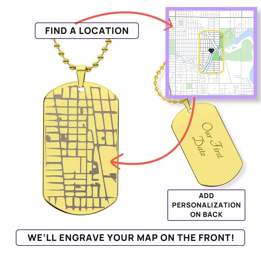 This Place Changed Me – Personalized Map Dog Tag Necklace - Flourish Love Shop