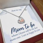 To Mom to be - so happy for you - Baby Feet Heart Necklace - Flourish Love Shop
