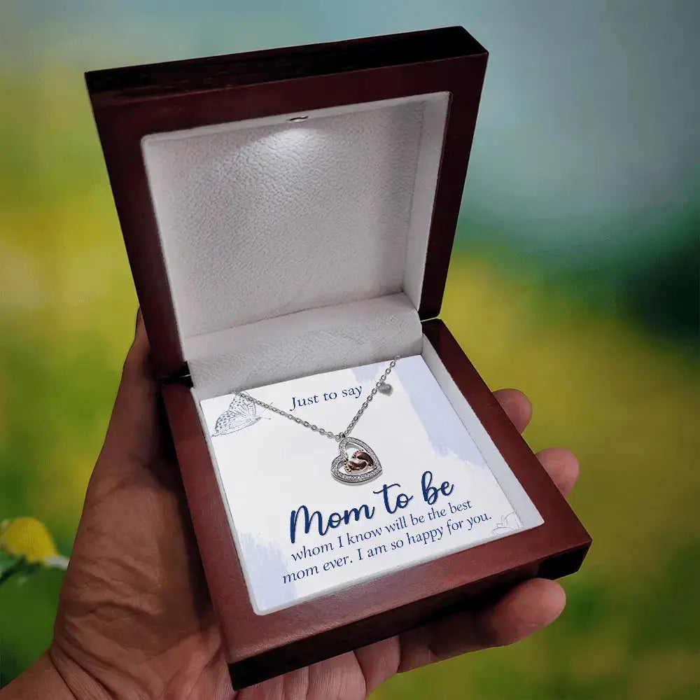 To Mom to be - so happy for you - Baby Feet Heart Necklace - Flourish Love Shop