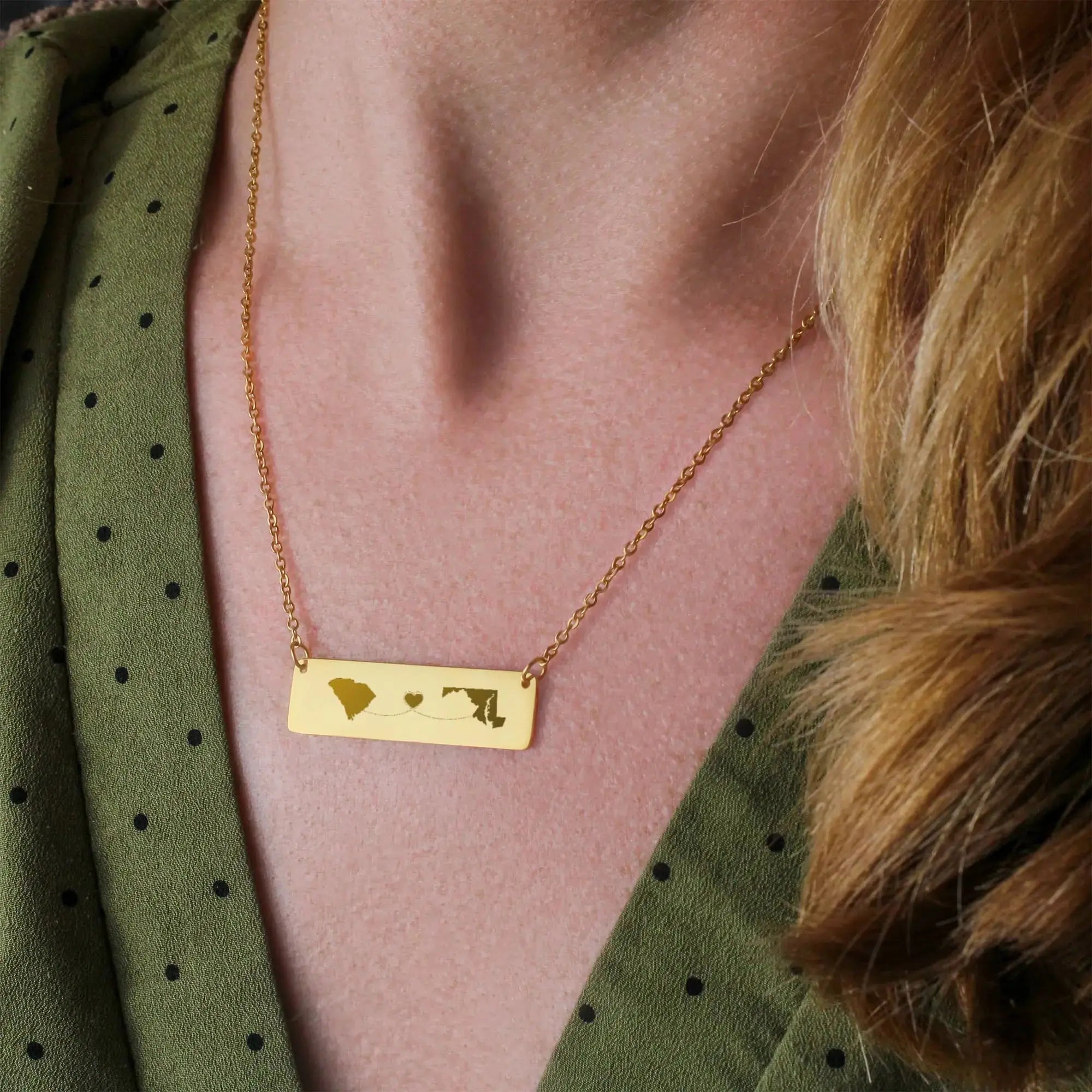 Two Places. One Heart. - Personalized Necklace - Flourish Love Shop