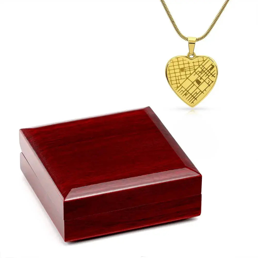 Your Love, Etched in Place – Personalized Map Heart Necklace - Flourish Love Shop