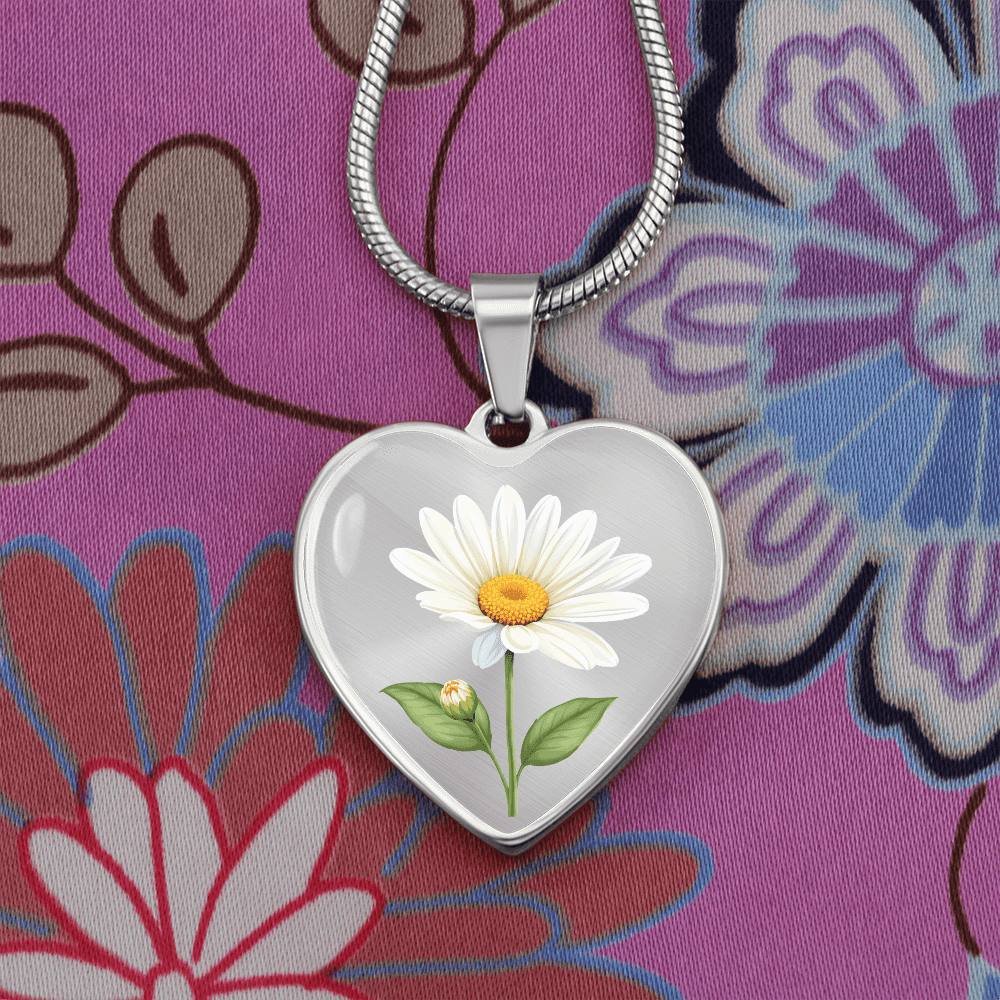 Heart Necklace - Birth Flower - Flourish Love Shop