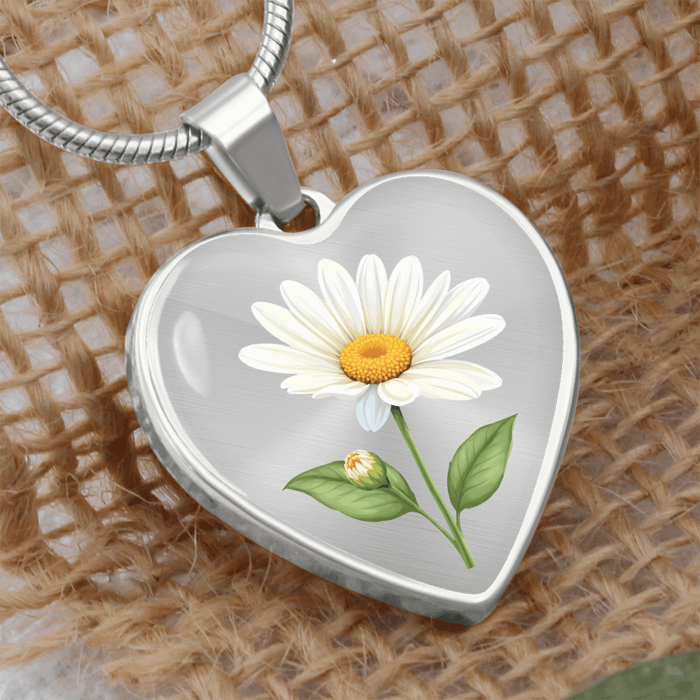 Heart Necklace - Birth Flower - Flourish Love Shop