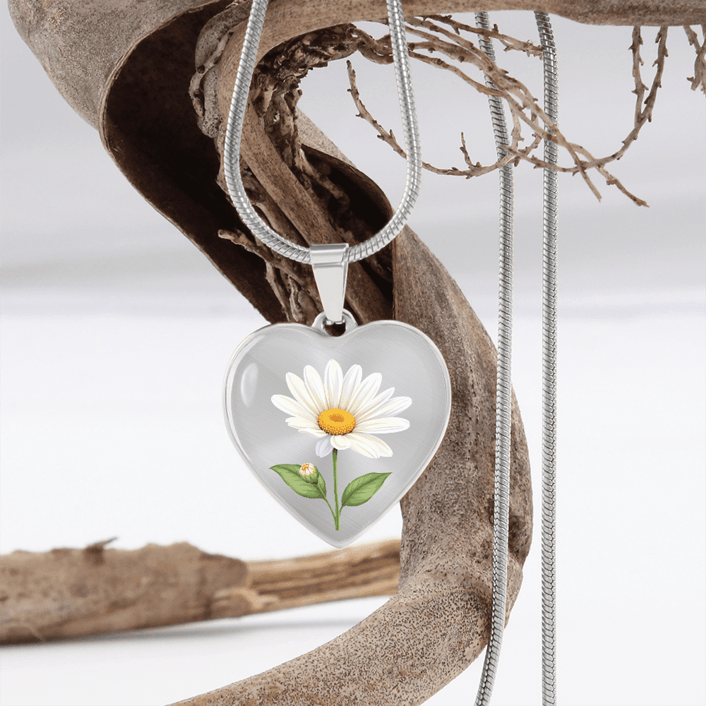 Heart Necklace - Birth Flower - Flourish Love Shop