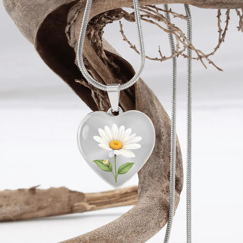 Heart Necklace - Birth Flower - Flourish Love Shop
