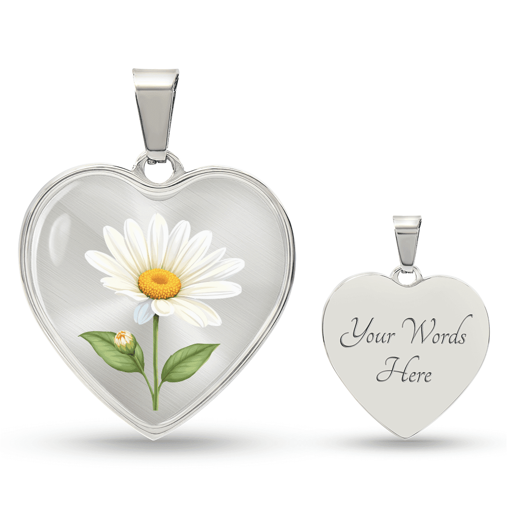 Heart Necklace - Birth Flower - Flourish Love Shop