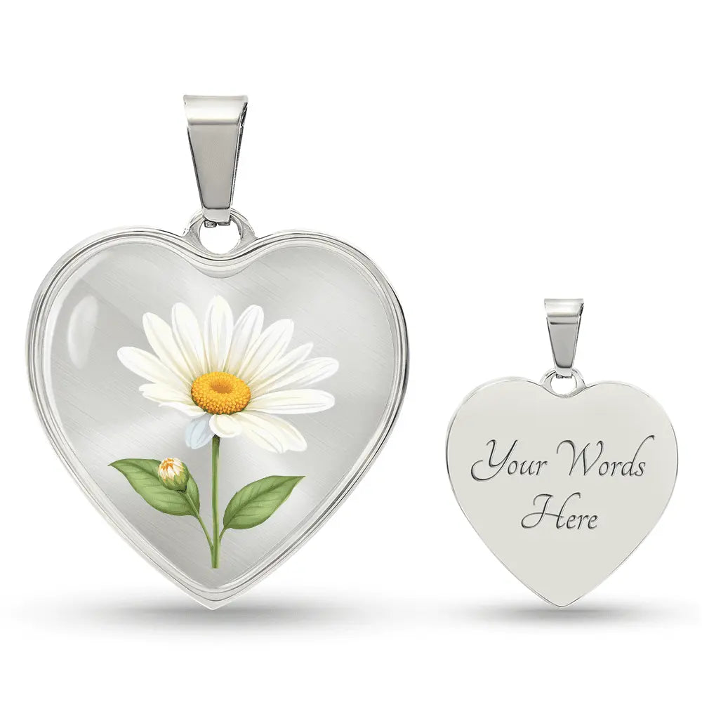 Heart Necklace - Birth Flower - Flourish Love Shop