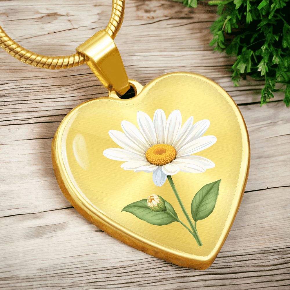 Heart Necklace - Birth Flower - Flourish Love Shop