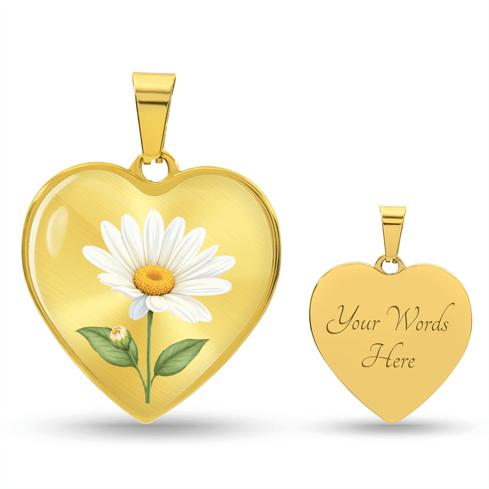 Heart Necklace - Birth Flower - Flourish Love Shop