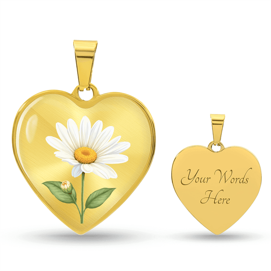 Heart Necklace - Birth Flower - Flourish Love Shop