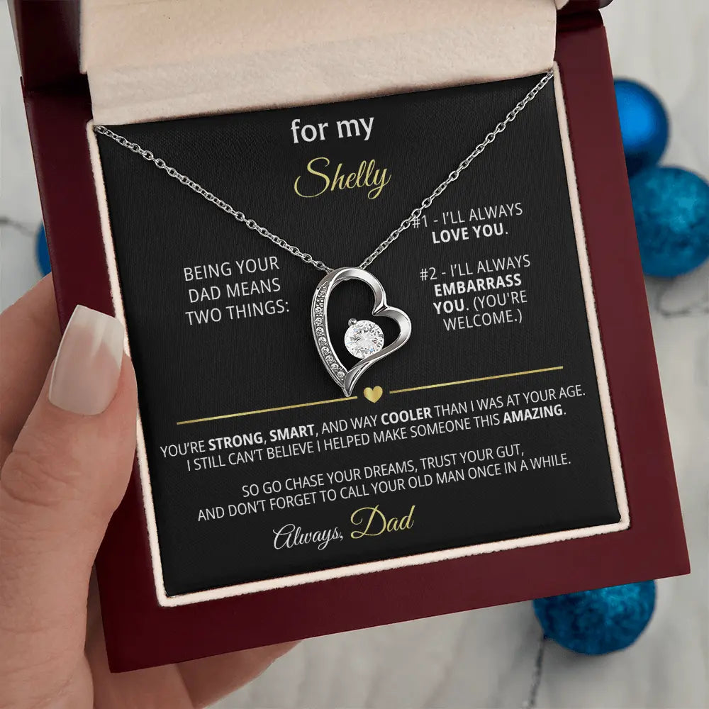 For My Shelly – Funny & Personalized Dad Gift | Forever Love Necklace - Flourish Love Shop